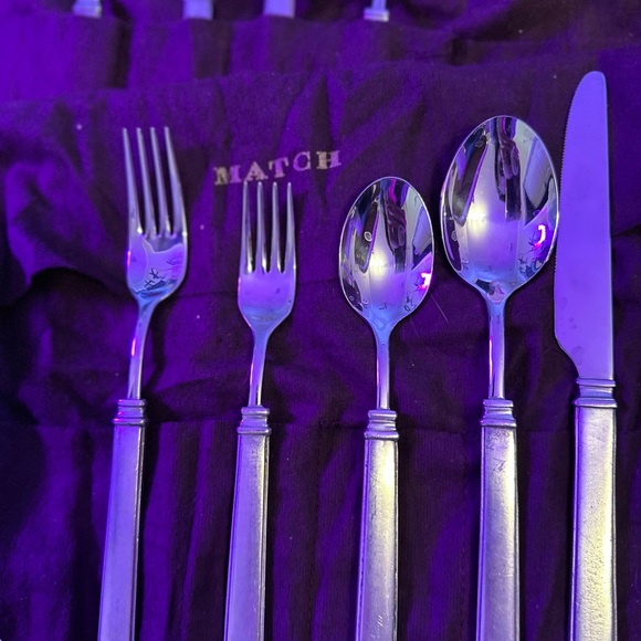 Match Gabriella Pewter Flatware 12 Complete Place Settings + Salad and Butter